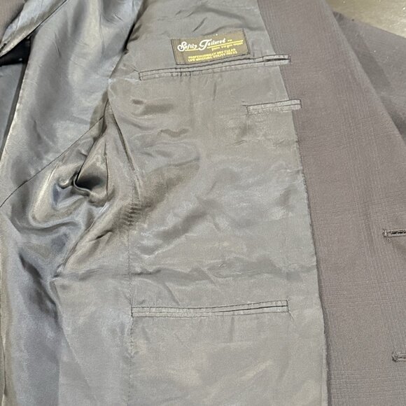 Hart Schaffner Marx Blazer Plaid Wool Blend Two Button Suit Jacket USA Mens 42R - Picture 7 of 14